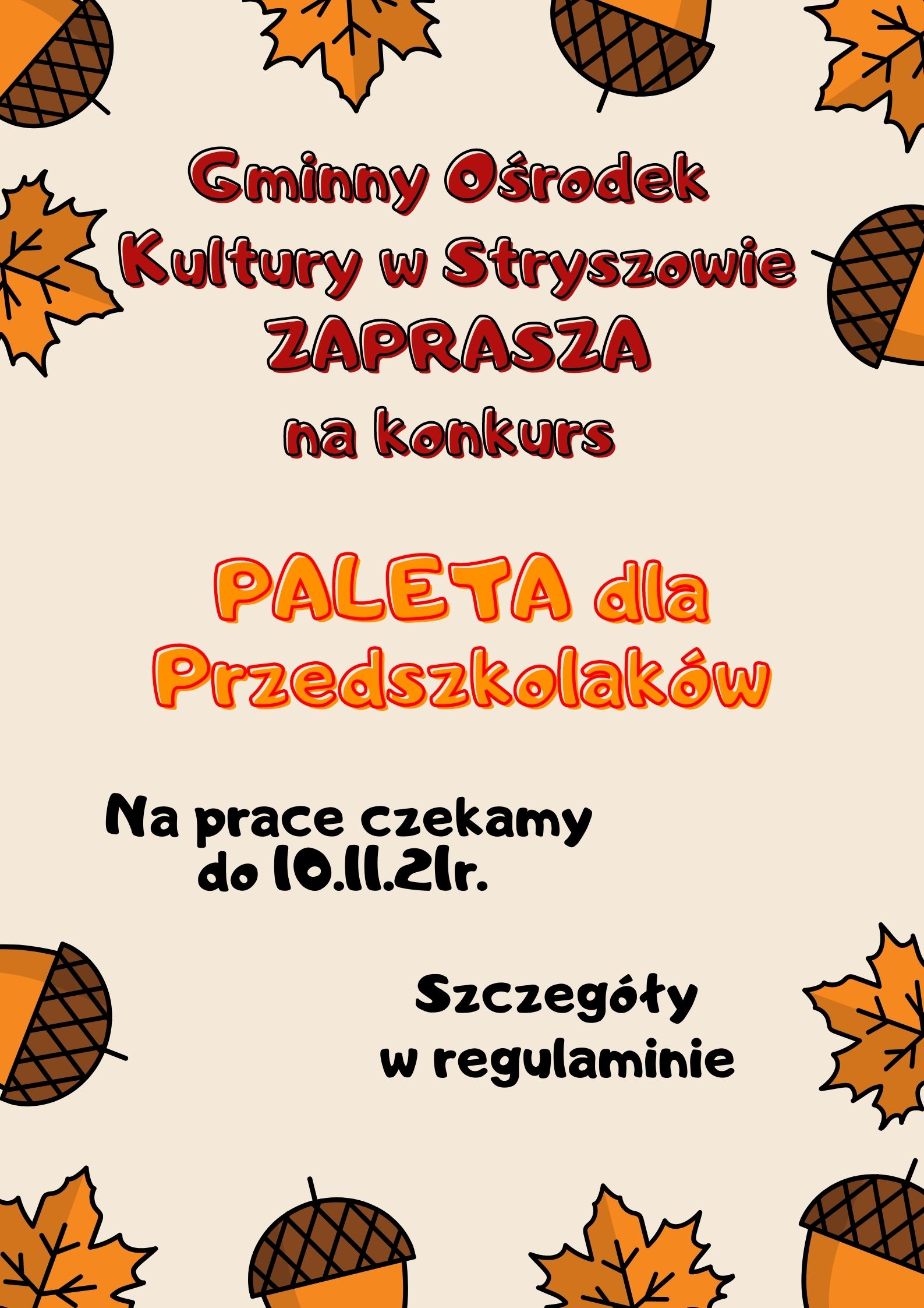 Plakat informujący o konkursie "paleta dla przedszkolaka"